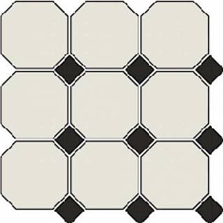 Pav.4416 OCT14-1Ch White Octagon 16/Black Dots 14